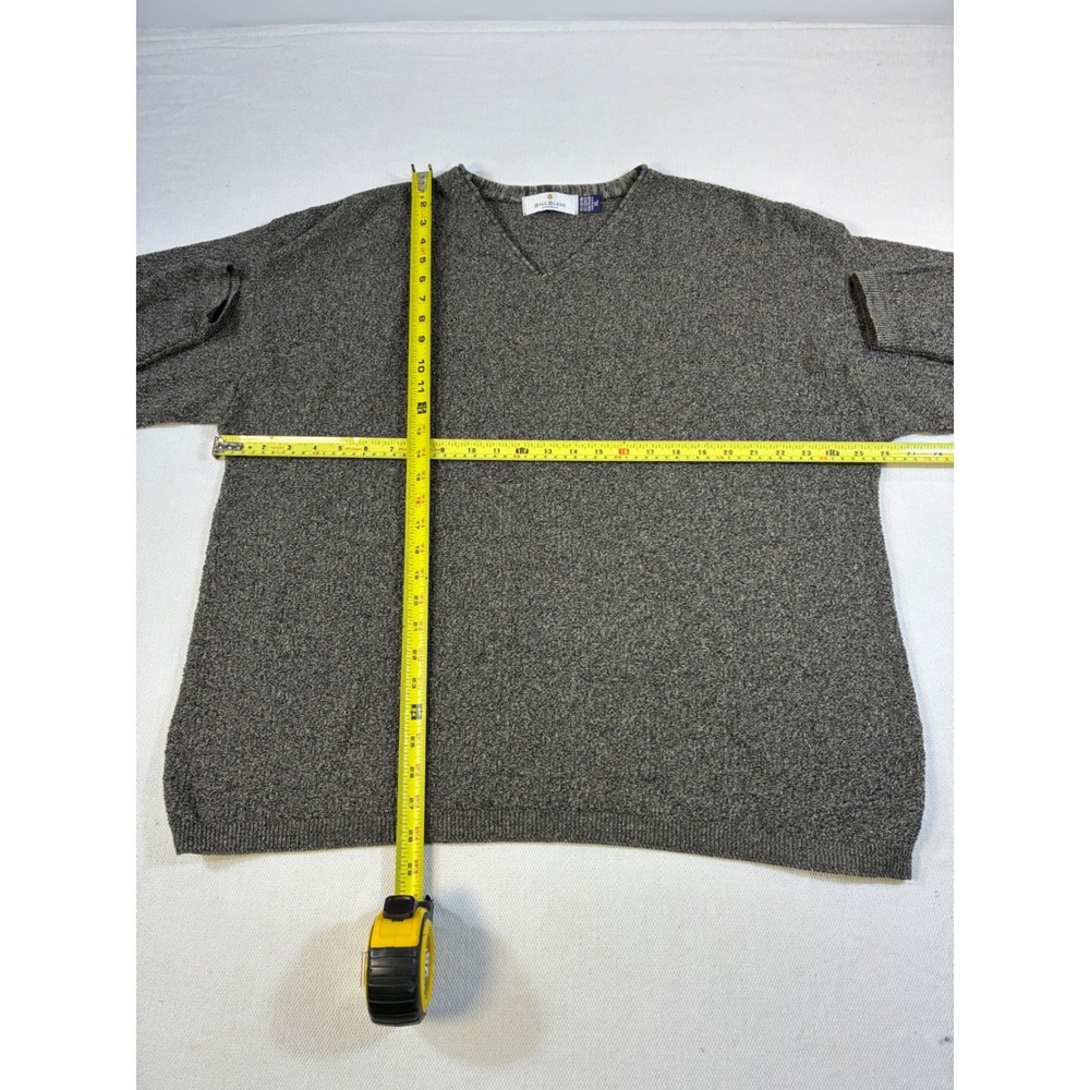 Vintage Bill Blass Menswear V-Neck Sweater XL Marled Green Grey Made in USA‎ 90s - Picture 5 of 6